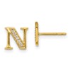 14k Diamond Initial N Post Earrings