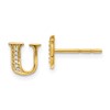 14k Diamond Initial U Post Earrings