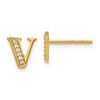 14k Diamond Initial V Post Earrings