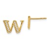 14k Diamond Initial W Post Earrings