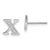 14k White Gold Diamond Initial X Post Earrings