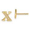 14k Diamond Initial X Post Earrings