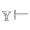 14k White Gold Diamond Initial Y Post Earrings