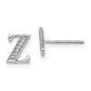 14k White Gold Diamond Initial Z Post Earrings