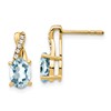 10k 7x5mm Oval March/ Aquamarine and Diamond Post Earrings