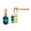 10k 7x5mm Oval June/ Lab-Created Alexandrite and Diamond Post Earrings