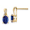 10k 7x5mm Oval September/ Lab-Created Sapphire and Diamond Post Earrings