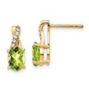 10k 7x5mm Oval August/ Peridot and Diamond Post Earrings