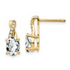 10k 7x5mm Oval April/ White Topaz and Diamond Post Earrings