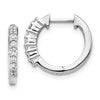 10k White Gold 1/4 carat Diamond Round Hinged Hoop Earrings
