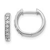 10k White Gold 1/8 carat Diamond Round Hinged Hoop Earrings