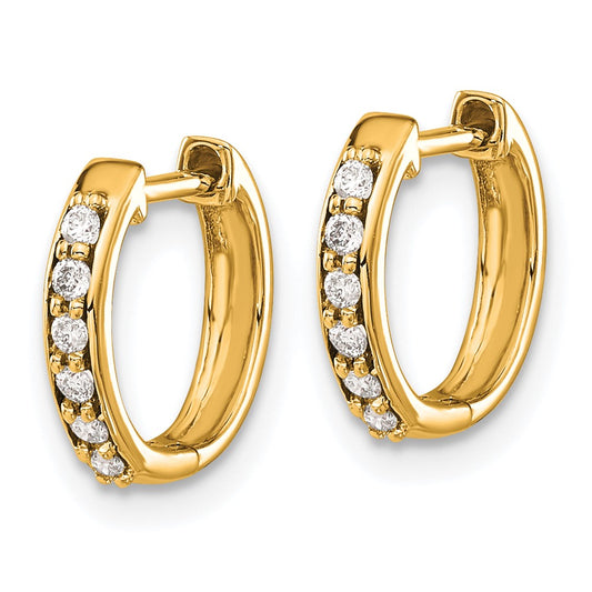 10k 1/8 carat Diamond Round Hinged Hoop Earrings