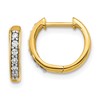 10k 1/8 carat Diamond Round Hinged Hoop Earrings