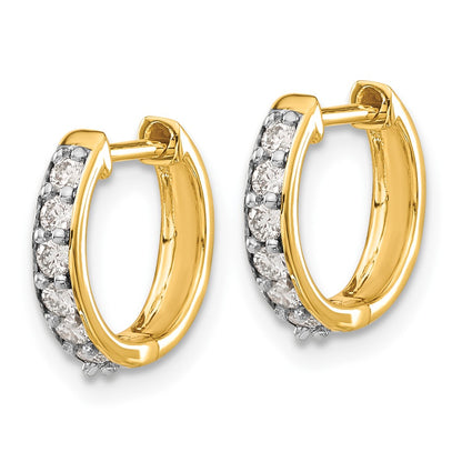 10k 1/4 carat Diamond Round Hinged Hoop Earrings