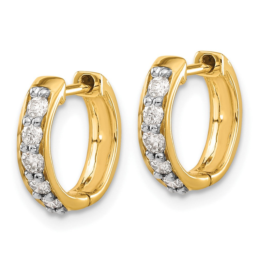 10k 1/3 carat Diamond Round Hinged Hoop Earrings