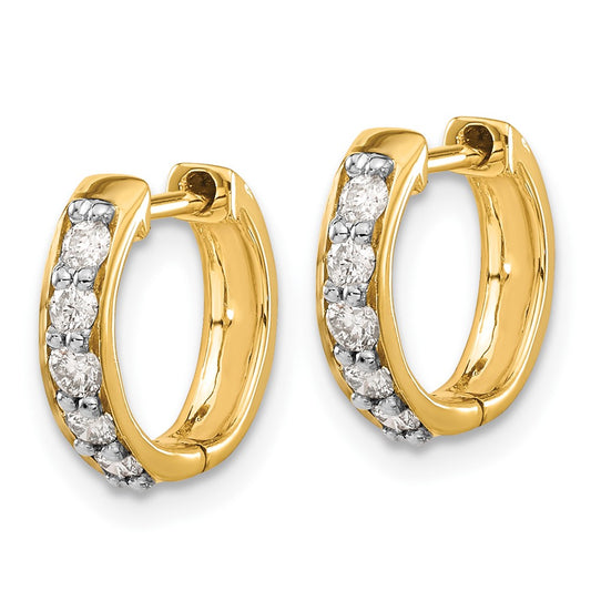 10k 1/3 carat Diamond Round Hinged Hoop Earrings