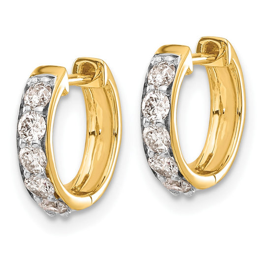 10k 1/2 carat Diamond Round Hinged Hoop Earrings