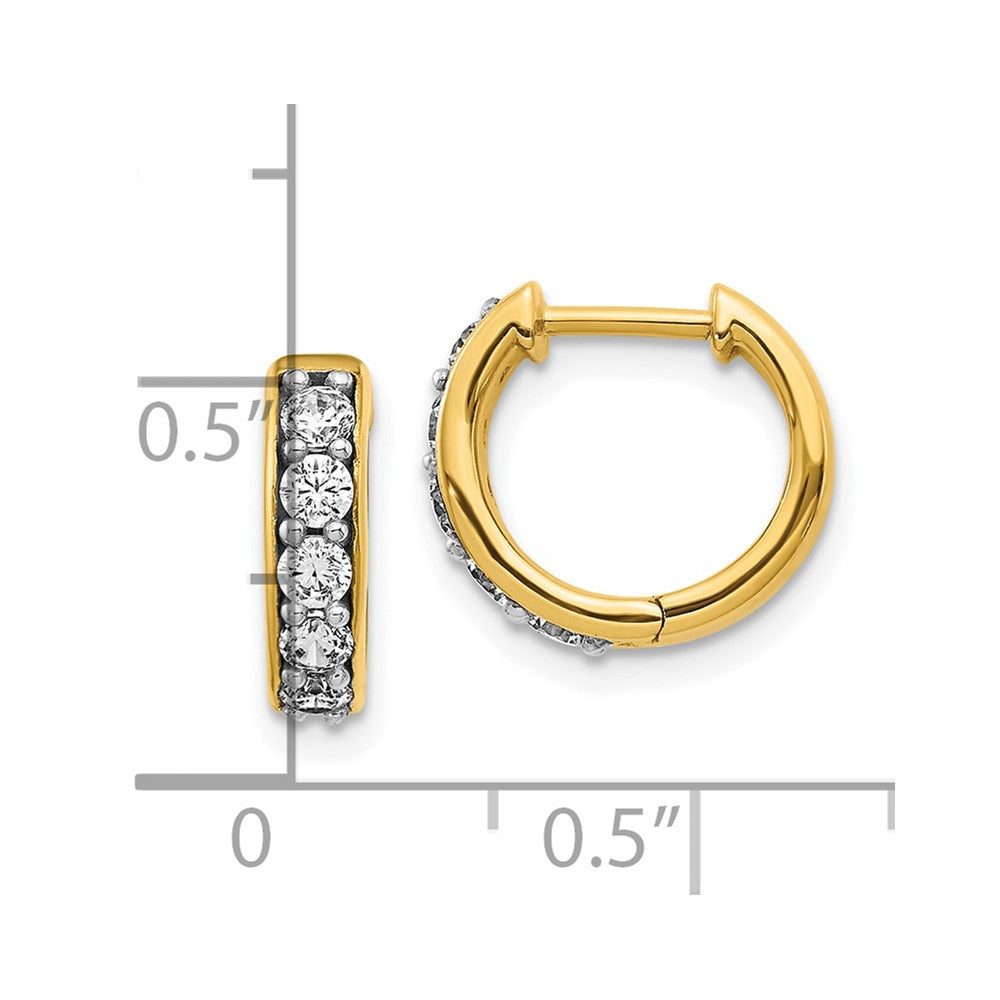 10k 1/2 carat Diamond Round Hinged Hoop Earrings