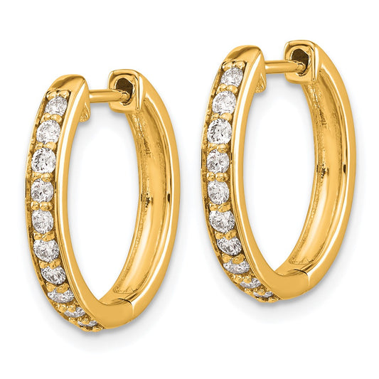 10k 3/8 carat Diamond Round Hinged Hoop Earrings