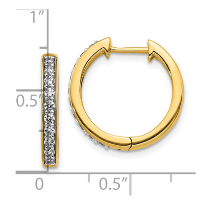 10k 3/8 carat Diamond Round Hinged Hoop Earrings
