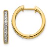 10k 3/8 carat Diamond Round Hinged Hoop Earrings