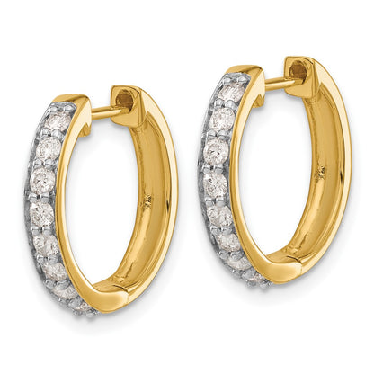 10k 1/2 carat Diamond Round Hinged Hoop Earrings