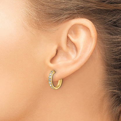 10k 3/4 carat Diamond Round Hinged Hoop Earrings