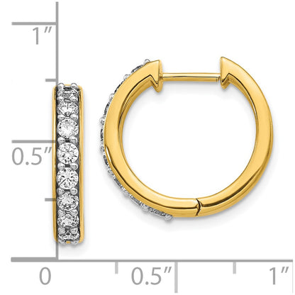10k 3/4 carat Diamond Round Hinged Hoop Earrings