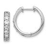 10k White Gold 1 carat Diamond Round Hinged Hoop Earrings