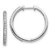 10k White Gold 1/4 carat Diamond Round Hinged Hoop Earrings
