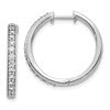 10k White Gold 5/8 carat Diamond Round Hinged Hoop Earrings