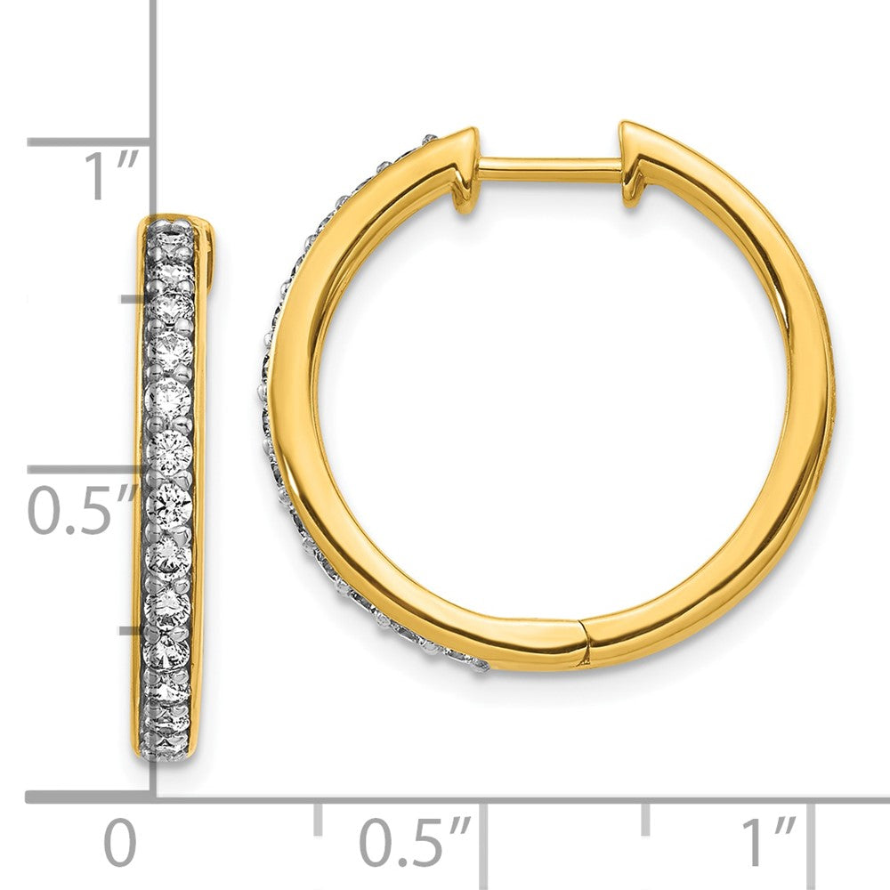 10k 5/8 carat Diamond Round Hinged Hoop Earrings