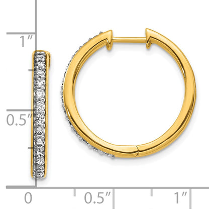 10k 5/8 carat Diamond Round Hinged Hoop Earrings