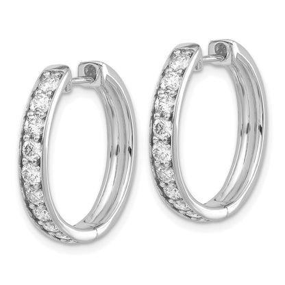 10k White Gold 1.25 carat Diamond Round Hinged Hoop Earrings