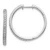 10k White Gold 1/2 carat Diamond Round Hinged Hoop Earrings