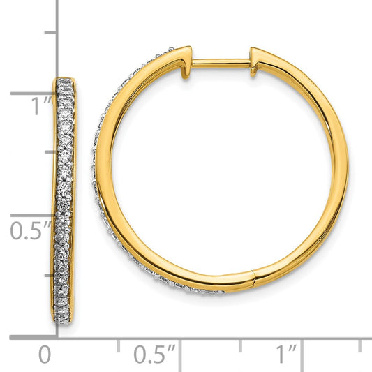 10k 1/2 carat Diamond Round Hinged Hoop Earrings