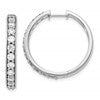 14k White Gold 1 1/2 carat Lab Grown Diamond VS/SI+ G+ Complete Hinged Hoop Earrings