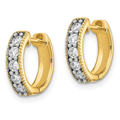 14k 1/3 carat Lab Grown Diamond VS/SI+ G+ Complete Miligrain Hinged Hoop Earrings