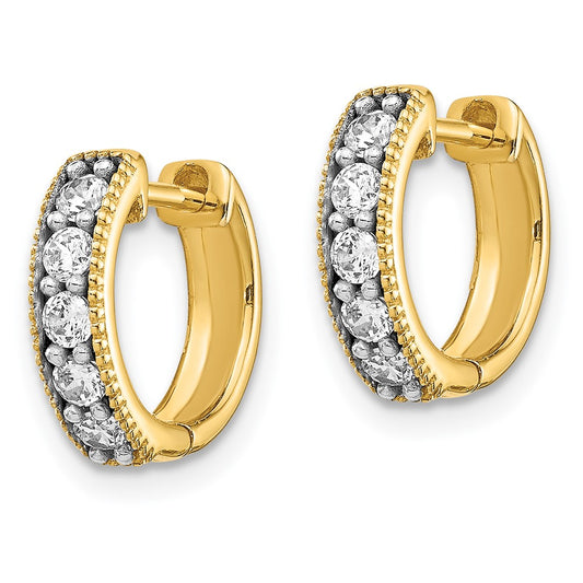 14k 1/3 carat Lab Grown Diamond VS/SI+ G+ Complete Miligrain Hinged Hoop Earrings
