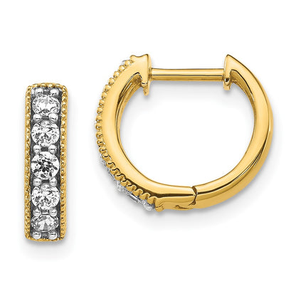 14k 1/3 carat Lab Grown Diamond VS/SI+ G+ Complete Miligrain Hinged Hoop Earrings