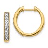 10k 3/8 carat Diamond Milgrain Edge Round Hinged Hoop Earrings