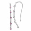 14k White Gold 3/8 carat Lab Grown Diamond VS/SI+ G+ and Lab Created Pink Sapphire Threader Earrings