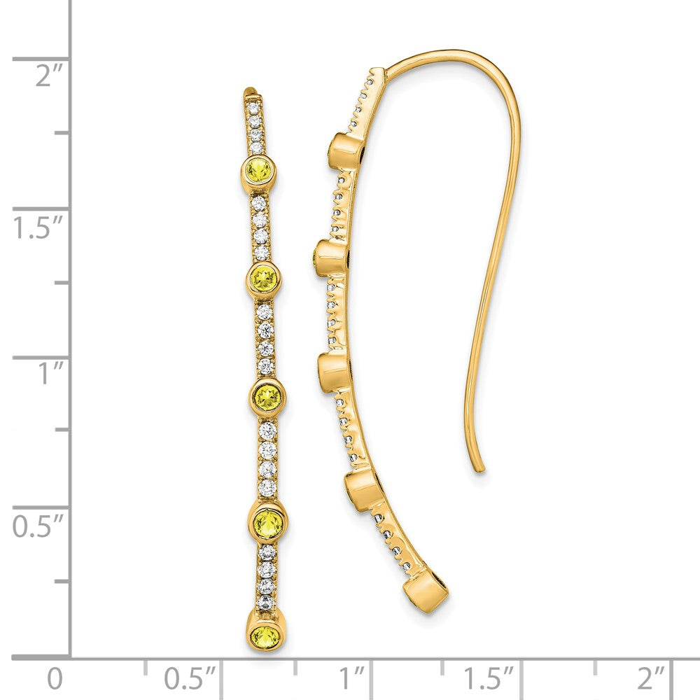 14K Lab Grown Diamond VS/SI+ G+ Cr.Yellow Sapp Threader Earring
