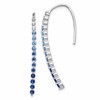 10k White Gold Ombre Sapphire and Diamond Drop Wire Earrings