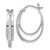 10k White Gold 1/4 carat Diamond Oval Triple Hoop Earrings