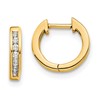 10k Polished 1/10 carat Diamond Round Hinged Hoop Earrings
