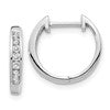 10k White Gold Polished 1/5 carat Diamond Round Hinged Hoop Earrings