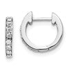 10k White Gold 1/6 carat Diamond Round Hinged Hoop Earrings