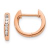 14k Rose Gold 1/8 carat Lab Grown Diamond VS/SI+ G+ Complete Hinged Hoop Earrings