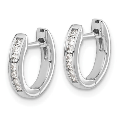 14k White Gold 1/8 carat Lab Grown Diamond VS/SI+ G+ Complete Hinged Hoop Earrings